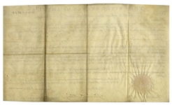 James Monroe Land Grant Signed as President -- With Large, Bold Signature by Monroe